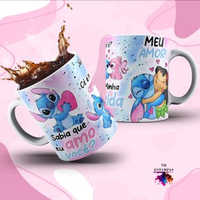 A Caneca do seu azulzinho favorito o Stitch - Agora com artes exclusivas para assistir em quanto beber com ela.