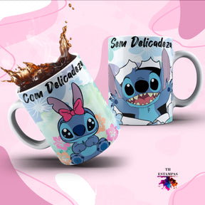 A Caneca do seu azulzinho favorito o Stitch - Agora com artes exclusivas para assistir em quanto beber com ela.