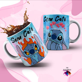 A Caneca do seu azulzinho favorito o Stitch - Agora com artes exclusivas para assistir em quanto beber com ela.